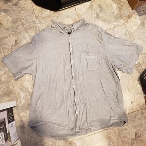 George Grey Button Up Dress Shirt Short Sleeve Work Career Office Men's 2X Plus